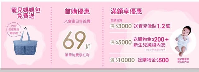 搞定寶寶從頭到腳及周邊，媽媽手冊X麗嬰房媽媽禮2019最新寵兒禮包，首購69折