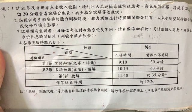 【JLPT日本語能力測驗 ︳考試過程與台灣大不同-心得感想︳檢定 N4】 - 第2張圖 【JLPT日本語能力測驗 ︳考試過程與台灣大不同-心得感想︳檢定 N4】