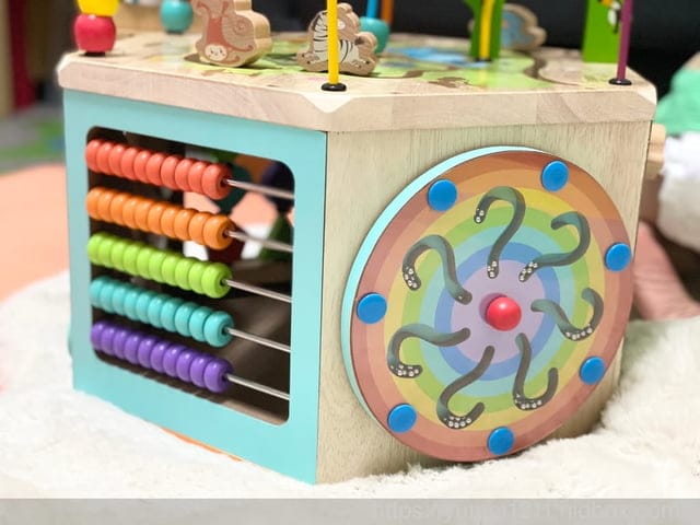 學齡前啟蒙-Teamson-幼兒遊樂園木製七面益智繞珠玩具