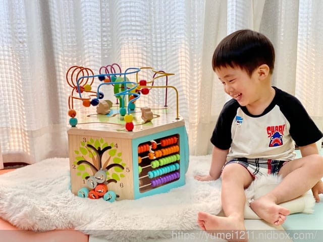 學齡前啟蒙-Teamson-幼兒遊樂園木製七面益智繞珠玩具