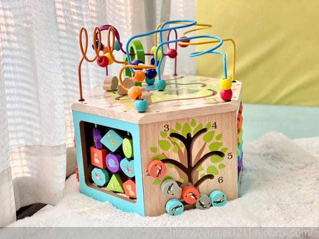 學齡前啟蒙-Teamson-幼兒遊樂園木製七面益智繞珠玩具