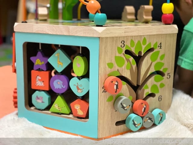 學齡前啟蒙-Teamson-幼兒遊樂園木製七面益智繞珠玩具