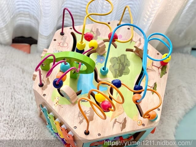 學齡前啟蒙-Teamson-幼兒遊樂園木製七面益智繞珠玩具